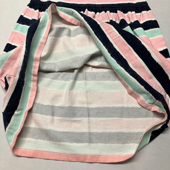 bluezoo Empire Waist Cotton Striped T-Shirt Dress Blue Pink Green Size 5-6 - Picture 6 of 7